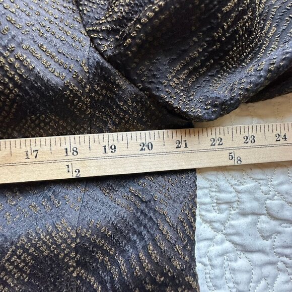 Eileen Fisher Dress Jacket Open Front Textured‎ Silk Blend Brown Black Sz M VTG - Picture 9 of 9